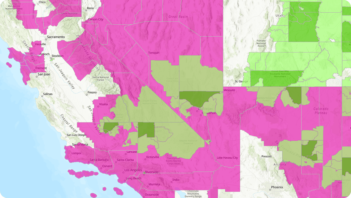 Nevada coverage map